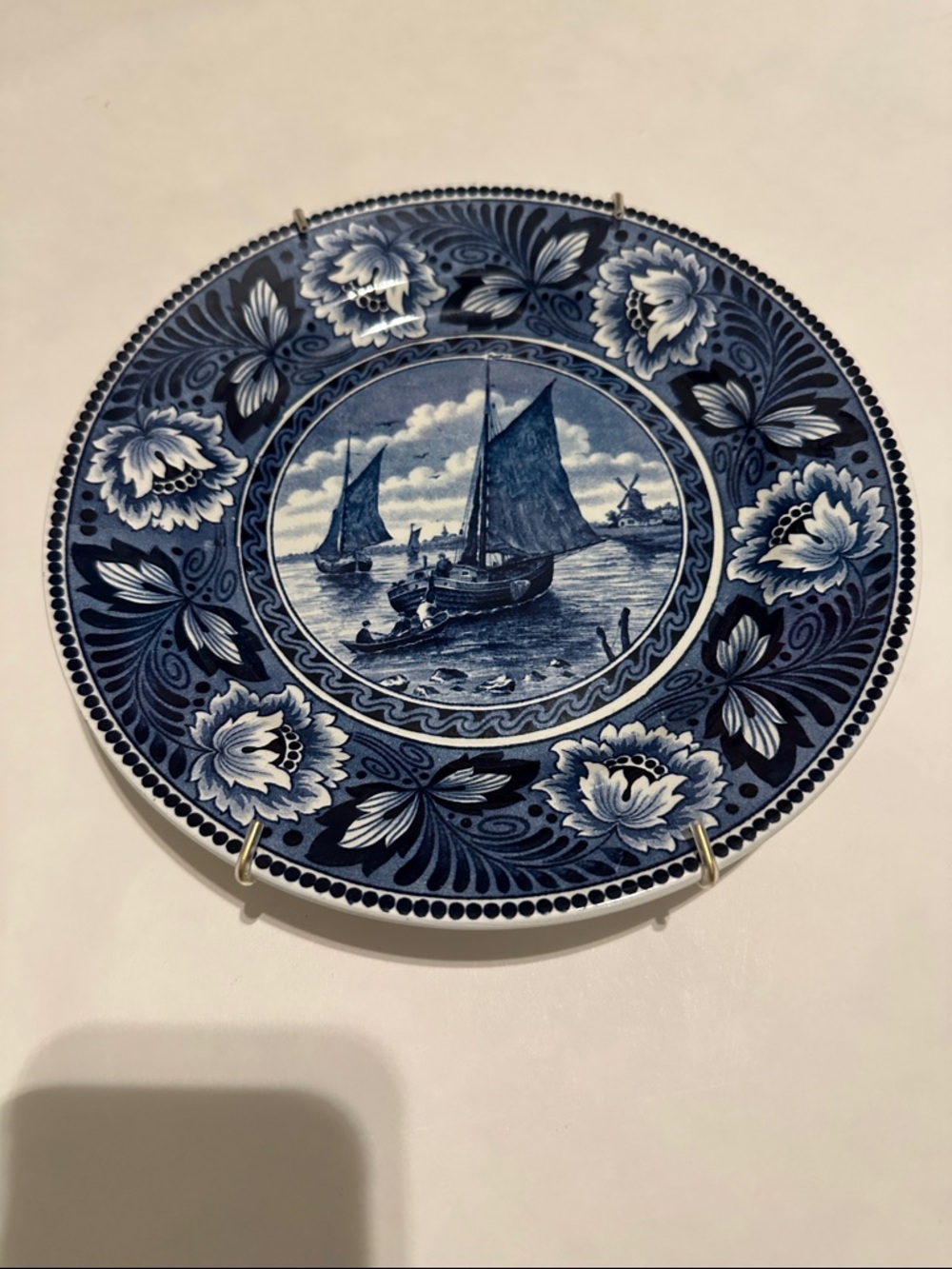 Blue Delft-Style Decorative Ceramic Plate